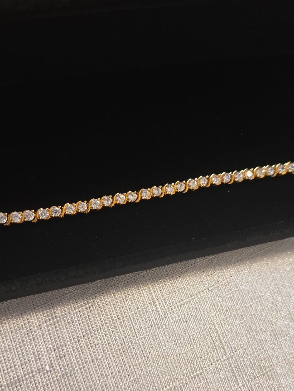 Gold Plated Tennis Bracelet with Sparkling Cubic Zircona